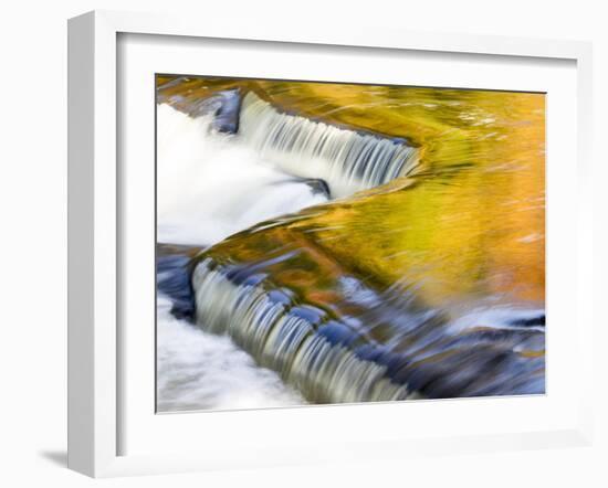 Michigan. Trees Reflect in Cascade Above Bond Falls, Ontonagon River-Julie Eggers-Framed Premium Photographic Print