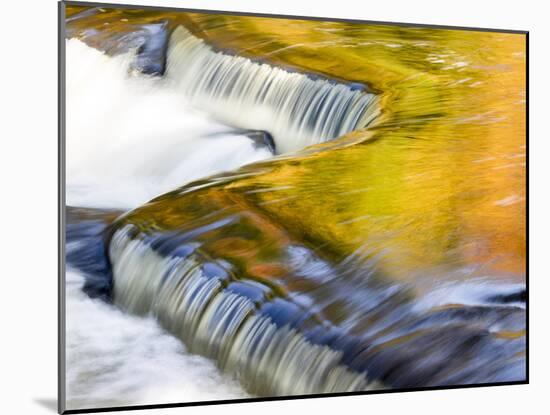 Michigan. Trees Reflect in Cascade Above Bond Falls, Ontonagon River-Julie Eggers-Mounted Premium Photographic Print