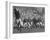 Michigan University's Bob Mann Catching a Pass From His QB Bob Chappuis-John Florea-Framed Premium Photographic Print