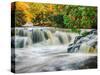 Michigan, Upper Peninsula. Bond Falls on the Ontonagon River-Julie Eggers-Stretched Canvas