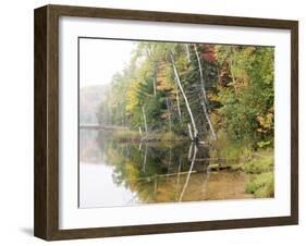 Michigan, Upper Peninsula. Fall Colors on Thornton Lake, Alger Co-Julie Eggers-Framed Photographic Print