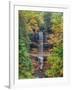 Michigan, Upper Peninsula. Munising Falls in Autumn-Julie Eggers-Framed Photographic Print