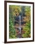 Michigan, Upper Peninsula. Munising Falls in Autumn-Julie Eggers-Framed Photographic Print