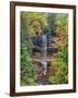 Michigan, Upper Peninsula. Munising Falls in Autumn-Julie Eggers-Framed Photographic Print