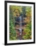 Michigan, Upper Peninsula. Munising Falls in Autumn-Julie Eggers-Framed Photographic Print