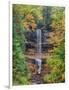 Michigan, Upper Peninsula. Munising Falls in Autumn-Julie Eggers-Framed Photographic Print