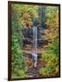 Michigan, Upper Peninsula. Munising Falls in Autumn-Julie Eggers-Framed Photographic Print