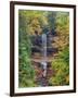 Michigan, Upper Peninsula. Munising Falls in Autumn-Julie Eggers-Framed Photographic Print