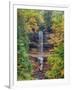 Michigan, Upper Peninsula. Munising Falls in Autumn-Julie Eggers-Framed Photographic Print