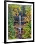 Michigan, Upper Peninsula. Munising Falls in Autumn-Julie Eggers-Framed Photographic Print