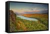 Michigan, Upper Peninsula. Sunset at Lake of the Clouds-Petr Bednarik-Framed Stretched Canvas