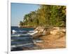 Michigan, Upper Peninsula. Waterfall Along the Edge of Lake Superior-Julie Eggers-Framed Photographic Print