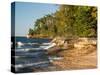 Michigan, Upper Peninsula. Waterfall Along the Edge of Lake Superior-Julie Eggers-Stretched Canvas