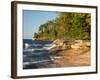 Michigan, Upper Peninsula. Waterfall Along the Edge of Lake Superior-Julie Eggers-Framed Photographic Print