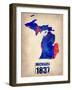 Michigan Watercolor Map-NaxArt-Framed Art Print