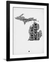 Michigan Word Cloud 2-NaxArt-Framed Art Print