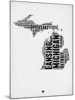 Michigan Word Cloud 2-NaxArt-Mounted Art Print