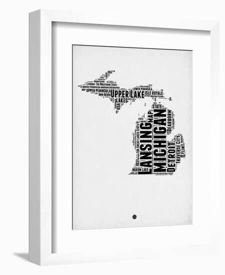 Michigan Word Cloud 2-NaxArt-Framed Art Print