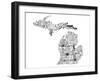 Michigan-Jace Grey-Framed Art Print