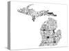 Michigan-Jace Grey-Stretched Canvas