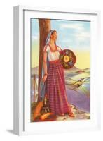 Michoacan Lady with Pottery-null-Framed Art Print