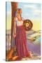 Michoacan Lady with Pottery-null-Stretched Canvas