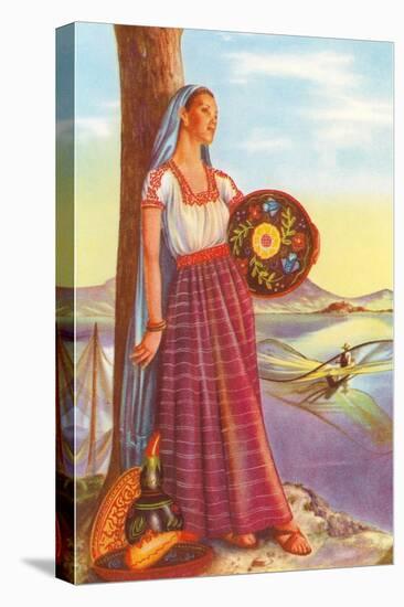 Michoacan Lady with Pottery-null-Stretched Canvas