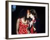 Mick Jagger and Backup Singer Lisa Fischer During a Performance by the Rolling Stones-null-Framed Premium Photographic Print