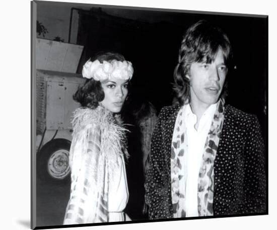 Mick Jagger and Bianca Jagger-null-Mounted Art Print