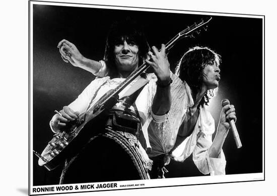 Mick Jagger and Ronnie Wood-null-Mounted Poster