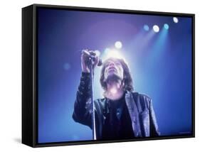 Mick Jagger During a Performance by the Rolling Stones-null-Framed Stretched Canvas