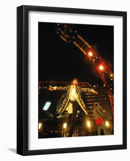 Mick Jagger During a Performance by the Rolling Stones-null-Framed Premium Photographic Print