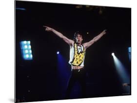 Mick Jagger During a Performance by the Rolling Stones-null-Mounted Premium Photographic Print