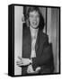 Mick Jagger in a Door-Associated Newspapers-Framed Stretched Canvas