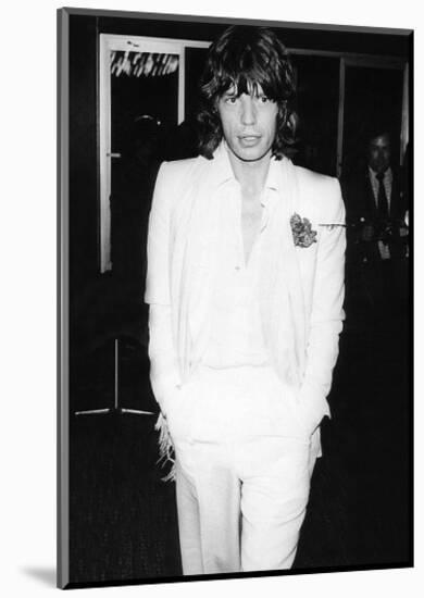 Mick Jagger in White Suit-null-Mounted Art Print