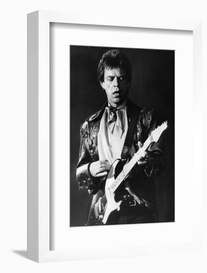 Mick Jagger on Guitar-Associated Newspapers-Framed Photo