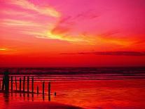 Surf Rolling onto Beach at Sunset-Mick Roessler-Photographic Print