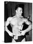 Mickey Hargitay, Who Has Just Won the Amateur Mr. Universe Contest in London, 1955-null-Stretched Canvas