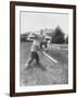 Mickey Mantle's Son Batting at Ball Pitched by Him-Ralph Morse-Framed Premium Photographic Print