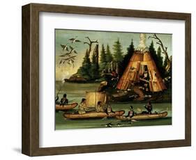 Micmac Tribe Hunters and Fishermen-null-Framed Giclee Print