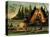 Micmac Tribe Hunters and Fishermen-null-Stretched Canvas