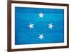 Micronesia Flag Design with Wood Patterning - Flags of the World Series-Philippe Hugonnard-Framed Art Print