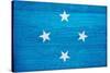 Micronesia Flag Design with Wood Patterning - Flags of the World Series-Philippe Hugonnard-Stretched Canvas