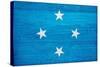 Micronesia Flag Design with Wood Patterning - Flags of the World Series-Philippe Hugonnard-Stretched Canvas