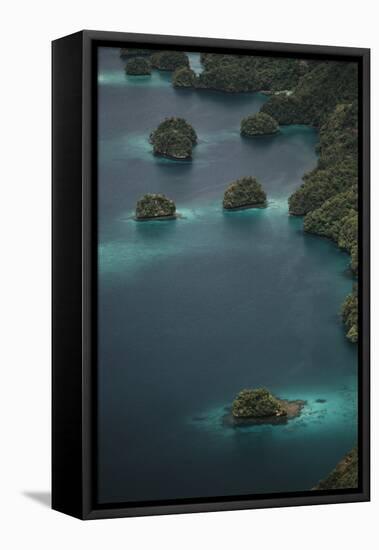 Micronesia, Palau, Aerial View of Rock Islands and World Heritage Site-Stuart Westmorland-Framed Stretched Canvas