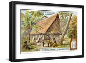Micronesian Long House, Caroline Islands-null-Framed Giclee Print