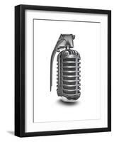 Microphone Grenade-null-Framed Art Print