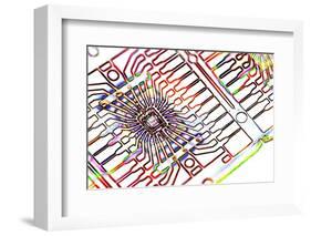 Microprocessor Chip, Artwork-PASIEKA-Framed Photographic Print