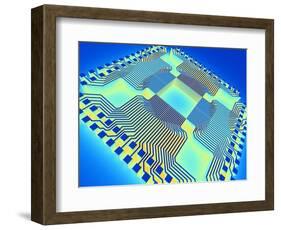 Microprocessor Chip, Computer Artwork-PASIEKA-Framed Photographic Print