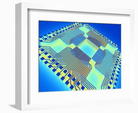 Microprocessor Chip, Computer Artwork-PASIEKA-Framed Photographic Print